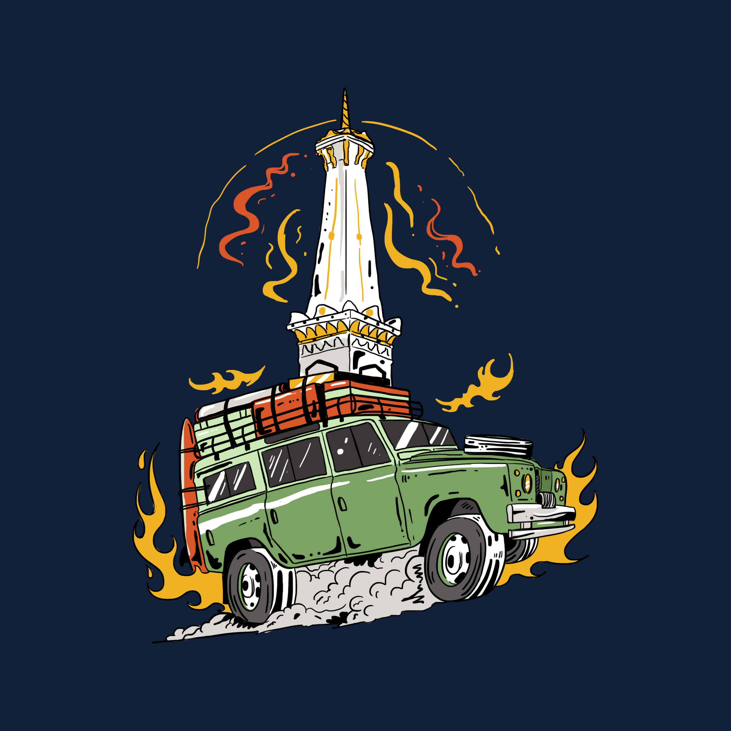 Series 3 Land Rover Illustration adventure apparel design artwork car illustration design graphic illustration land rover land rover illustration outdoor overland vehicle art vehicle illustration