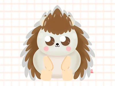 Cute Baby Hedgehog Illustration art cute animal cute illustration design hedgehog illustration kawaii art mascot character mascot design vector