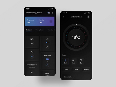 Smart Home App app app design appliances design dribbble iot smart home smarthome ui uiux