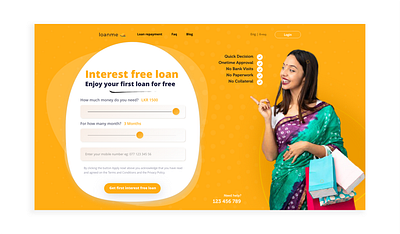 Instant Online Loan Landing page cafe finance finance app finance business fintech fintech app landing page landing page ui loan loan app loans mobile app wallet