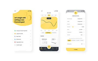 Financial Planning Application chart dashboad finance fintech light mobile app