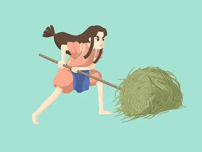 Lin art chihiro digital fanart illustration procreate