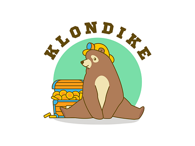 Klondike - Gold Miner Bear adobe illustrator animal bear bear logo bearded bears cartoon colorful cute cute animal cute animals cute art gold gold miner grizzly bear illustration logo minimal nature vector