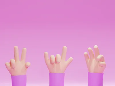 Hands 3d b3d blender concept gestures hands illustration low poly lowpoly render