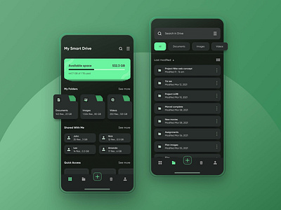 My Smart Drive - Dark theme app dark dark mode dark theme dark ui design storage app ui uiux ux uxdesign