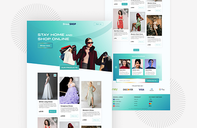 Ecommerce Landing Page Design for DressShop branding design ecommerce ecommerce design girls shopping shopping typography ui ui design ui designer ui designs uiux designer uiuxdesign web design webdesign website website design