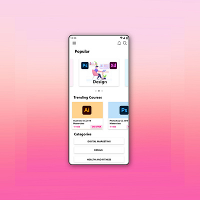 Online Courses Mobile App UI Design adobe xd animation branding design figma ui ui design uidesign uiux ux