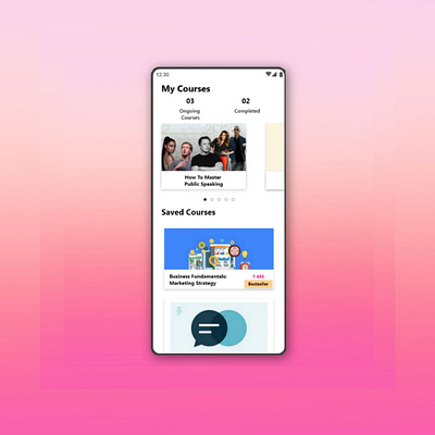 Online Courses Mobile App UI Design adobe xd app branding design figma ui ui design uidesign uiux ux