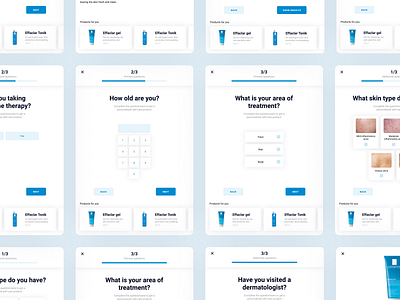 Pharmacy app for tablet button design card card design choice dermatology pharmacy questionnaire skin care survey tablet tablet app ui ux ux ui design