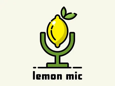 lemon mic coffee design film icon illustration logo music sketch vector