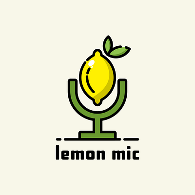 lemon mic coffee design film icon illustration logo music sketch vector