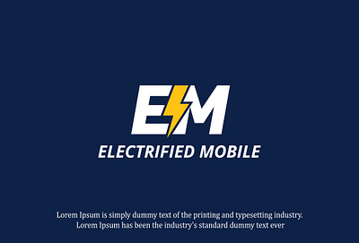 E and M lettermark Power Energy logo design business logo creative logo e and m letter e letter logo electrical electricity energy logo letter mark logo m letter logo minimalist logo mobile power symbol logo tech logo technology