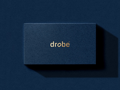 Drobe Logo & Business Card Design apparel blue brand branding business card clothing design gold identity logo logotype luxurious minimalist o texture type typography wordmark