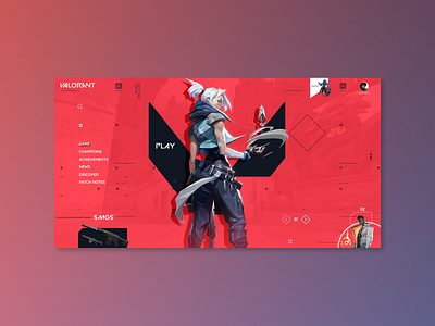 VALORANT game landing page adobe xd design figma minimal mobile uiux ui ux ux valorant web webdesign