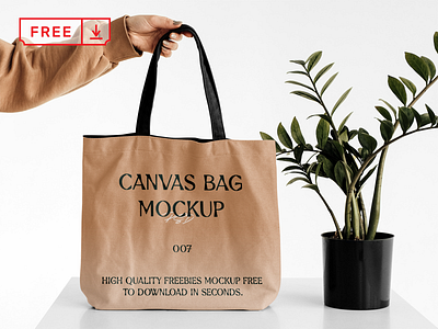 Women Holding Big Canvas Bag Mockup bag branding canvas bag design download free freebie identity logo mockup psd shopping template typography