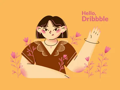 Hello, Dribbble! character design character illustration dribbble girl illustration procreate women
