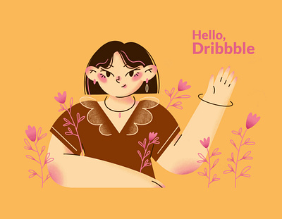 Hello, Dribbble! character design character illustration dribbble girl illustration procreate women