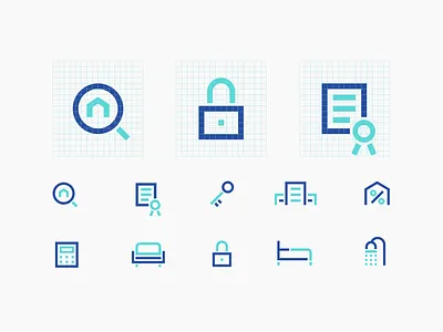Real Estate Icons brand design branding design icons identity design illustration real estate ui vector
