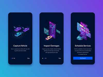 Rapture - Onboarding Screens app design illustration ui ux