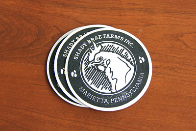 Shady Brae Farms Letterpress Coaster agriculture coaster graphic design illustration letterpress print print design speedball