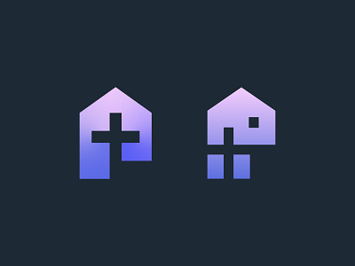 Pinabi (P+Cross+House) belief brand branding christian cross design home house icon logo mark modern p realestate