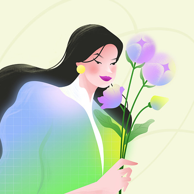 Bloom Illustrations colour flat flower illustration people texture women