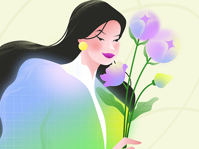 Bloom Illustrations colour flat flower illustration people texture women