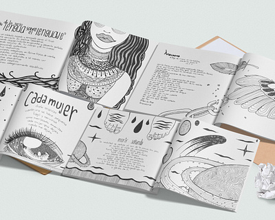 "Distintos tipos de muerte" books design drawings editorial design illustration