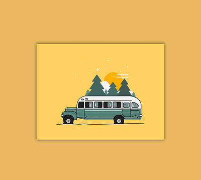 Into The Wild - Bus 142 bus 142 design illustration into the wild mountain vector