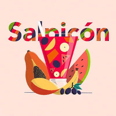 Salpicón colombia colors design fruit illustration juice nature procreate smothie textures