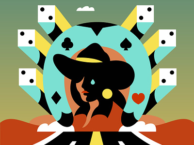 Lady Luck bad luck cowboy honky tonk illustration lady luck vector vegas