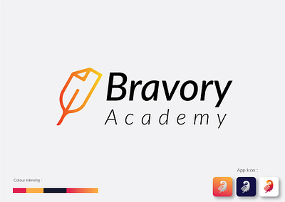 Bravory Academy Modern Logo design gradient logo gradient logo design graphic design graphicdesign logo logo design logo presentation logos modern logo modern logo design