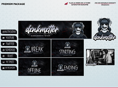 HORROR THEME in a full twitch package! 3d animation branding design graphic design illustration layout logo motion graphics streaming twitch twitch overlay ui vector