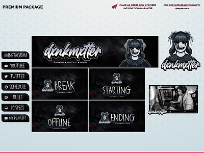 HORROR THEME in a full twitch package! 3d animation branding design graphic design illustration layout logo motion graphics streaming twitch twitch overlay ui vector