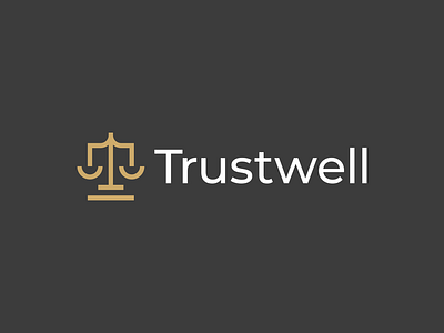 Trustwell Logo abstract advocacy brand brand identity branding buy logo consultant freedom gennady savinov logo design justice law law firm legal libra modern monogram monogram letter mark professional t logo t logomark