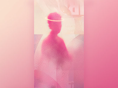 Innocence angel boy collage creams cutout digital collage graffiti halo innocence innocent pinks riso texture risograph saint