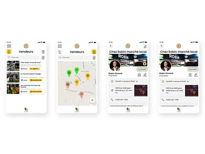 MTL on Mange/Eat MTL (PWA): vendors pages app design minimal mobile mobile app mobile design mobile ui mobile ux ui ux
