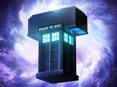 T is for Tardis 36dayoftype 36days 36daysoftype08 3d 3d art c4d cgi cinema4d dalek drwho illustration nft nftart redshift redshift3d tardis time travel type type art typography
