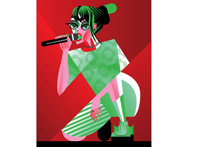 Billie Eilish abstract caricature contemporary editorial entertainment illustration illustrator muscician music rockstar vector