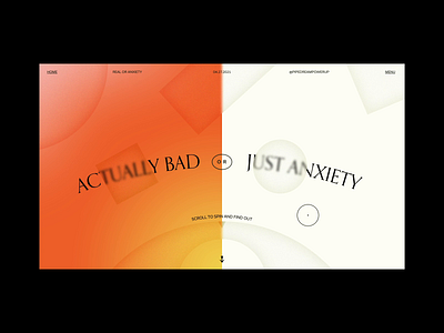 Real or Anxiety after effects animation anxiety frosted glass gradient hell mental health scroll animation spin web design wheel xd