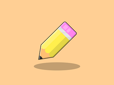 Big Pencil asset cartoon design flat icon illustration illustrator logo minimal pencil school stationery