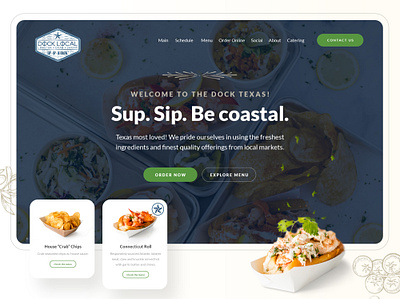 The Dock Texas: Website Design food fresh menu online order website website design