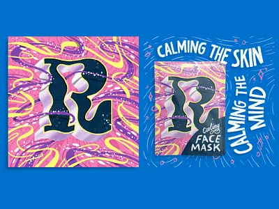 2021 36DOT Series - Letter R 36daysoftype alphabet beauty product flowing fluid hand lettering illustration mockup packaging procreate ribbons snowy typography whimsical