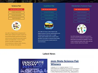 Science Fair Website Design clean design flat minimal web design