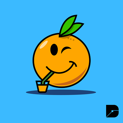 Orange Juice Drink clean design drawing dribbble best shot drink fresh illustration illustrator juice oranges straw vector