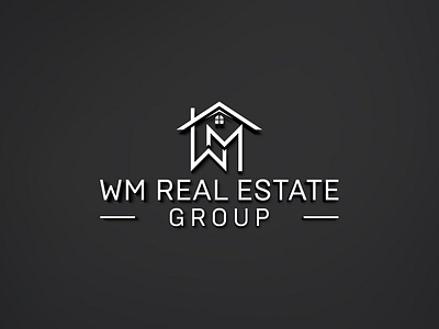 WM Real Estate Group Logo 3d branding business logo design graphic design logo wm real estate logo
