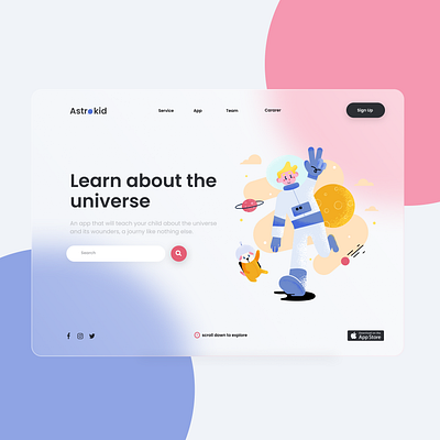 AstroKid - Landing Page astronomy design graphic design landingpage ui ux vector web