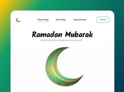 Ramadan Mubarak Landing Page Banner art branding concept design illustration landing page landing page design muslim ramadan kareem ramadan mubarak ramadan mubarak banner responsive typography ui uiux uiuxdesign uiuxdesigner website website concept website design