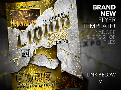 liquid gold flyer template design flyer gold retro template vintage