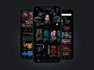 VIEW - Movie Mobile App UI/UX Design app design dribbble best shot dribbble invitation dribbble invite movie app ui ux